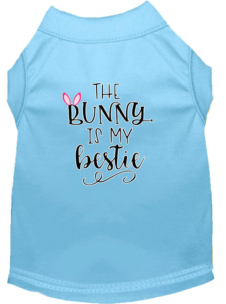 Bunny Is My Bestie Screen Print Dog Shirt Baby Blue Med (12)