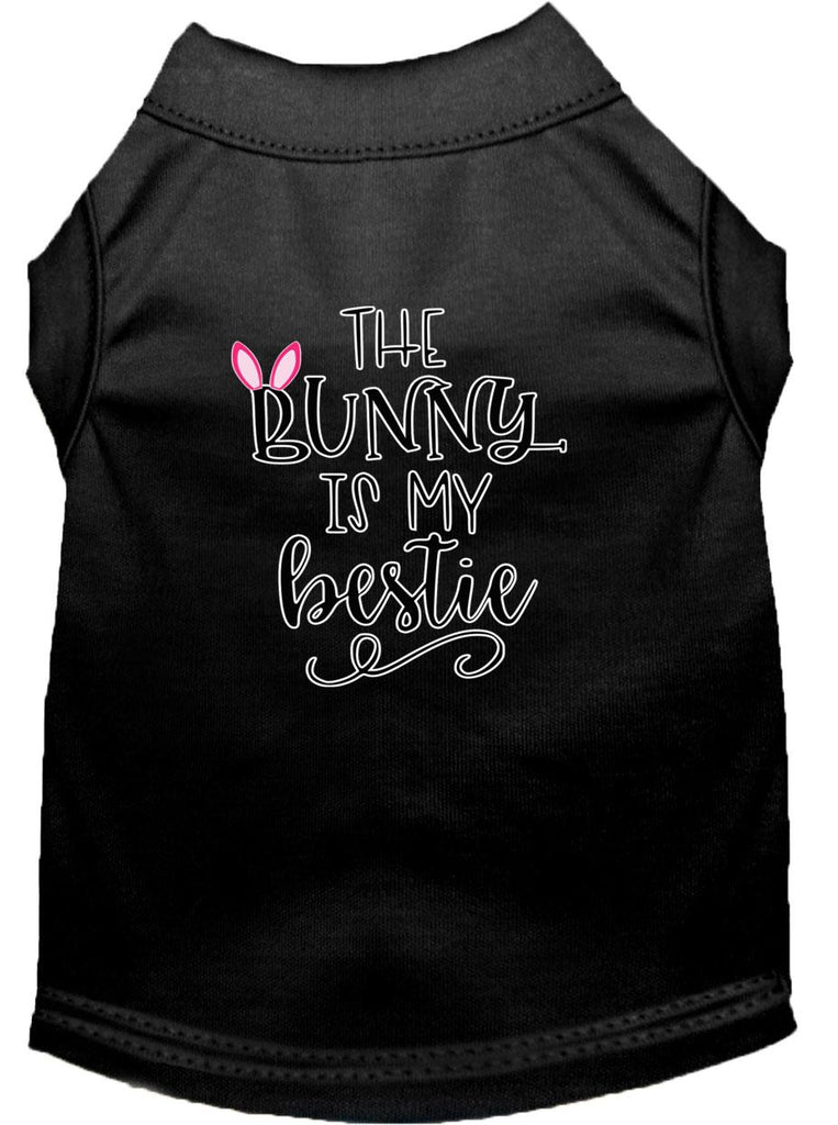 Bunny Is My Bestie Screen Print Dog Shirt Black Xs (8)