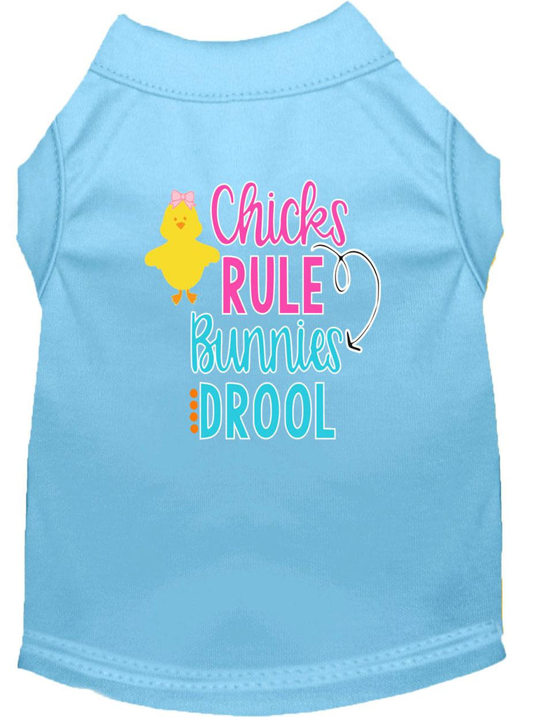 Chicks Rule Screen Print Dog Shirt Baby Blue Lg (14)