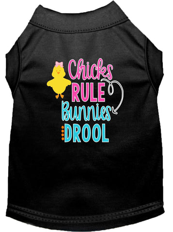 Chicks Rule Screen Print Dog Shirt Black Med (12)