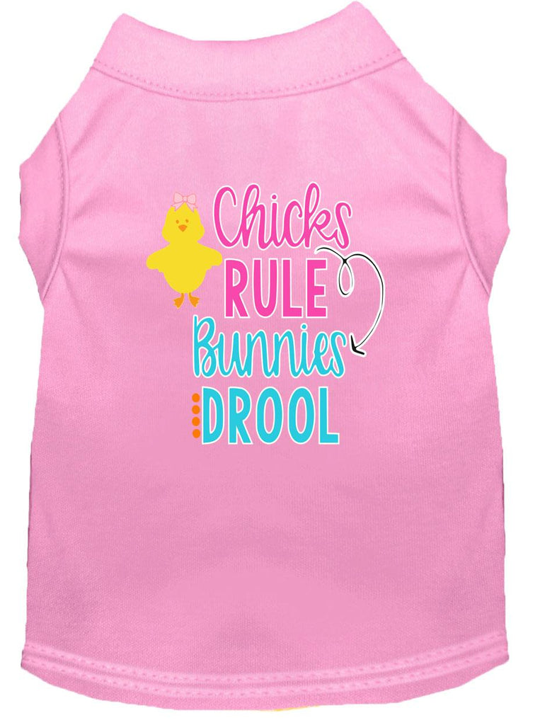 Chicks Rule Screen Print Dog Shirt Light Pink Lg (14)