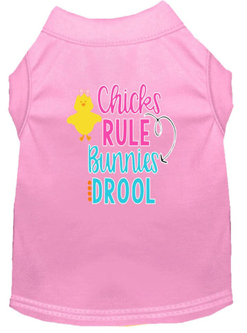 Chicks Rule Screen Print Dog Shirt Light Pink Sm (10)