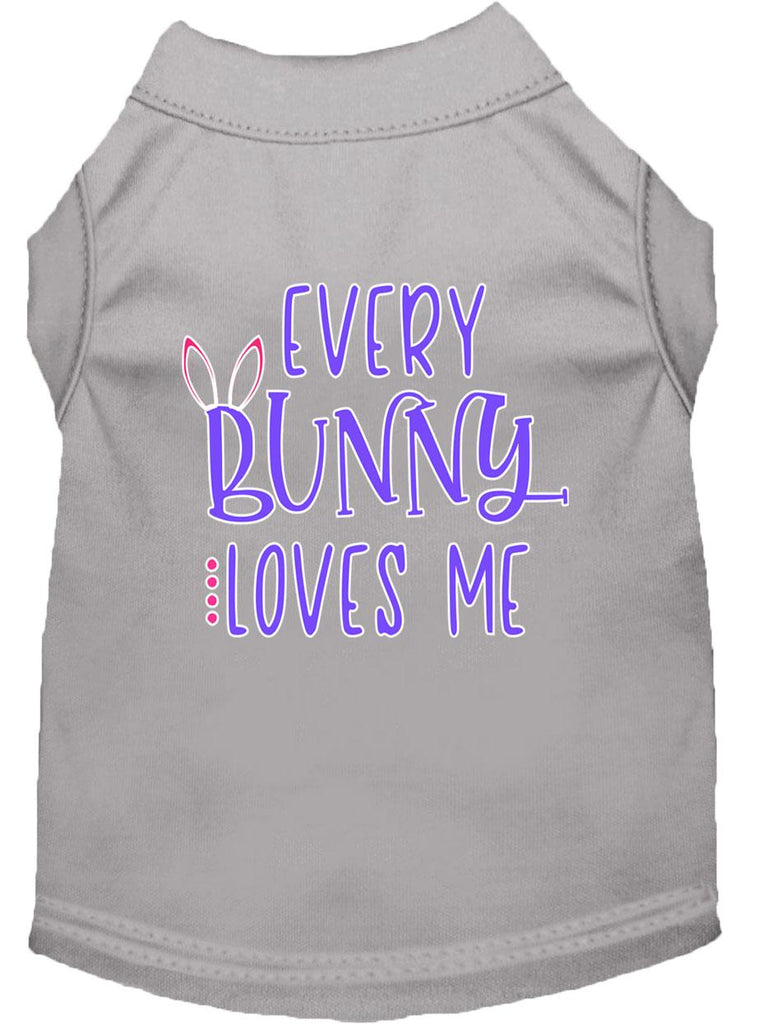 Every Bunny Loves Me Screen Print Dog Shirt Grey Lg (14)