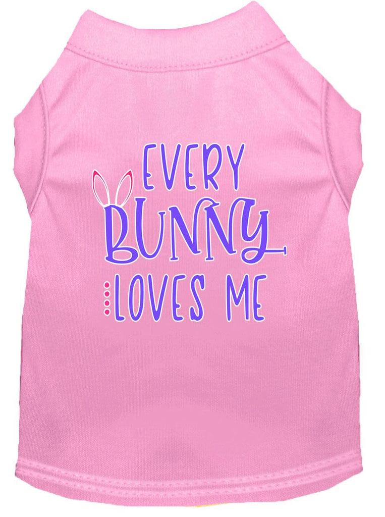 Every Bunny Loves Me Screen Print Dog Shirt Light Pink Lg (14)