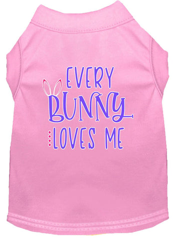 Every Bunny Loves Me Screen Print Dog Shirt Light Pink Lg (14)