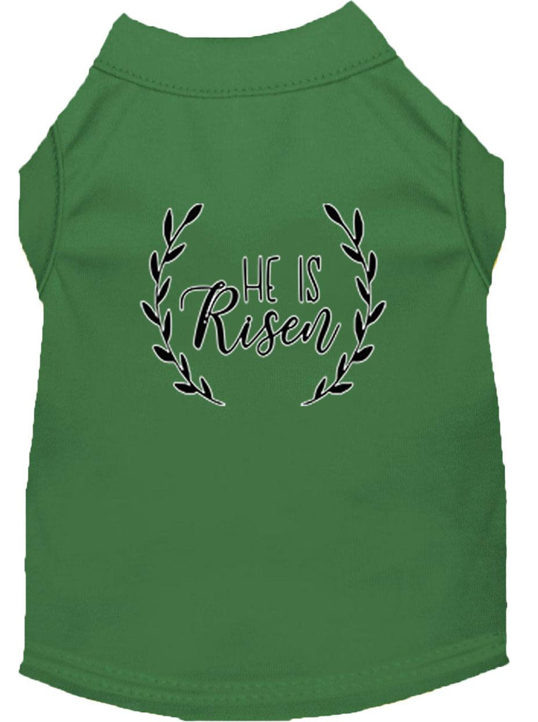 He Is Risen Screen Print Dog Shirt Green Xl (16)