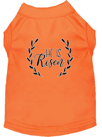 He Is Risen Screen Print Dog Shirt Orange Lg (14)
