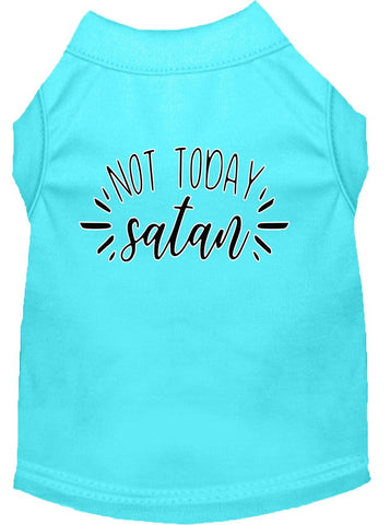 Not Today Satan Screen Print Dog Shirt Aqua Xl (16)