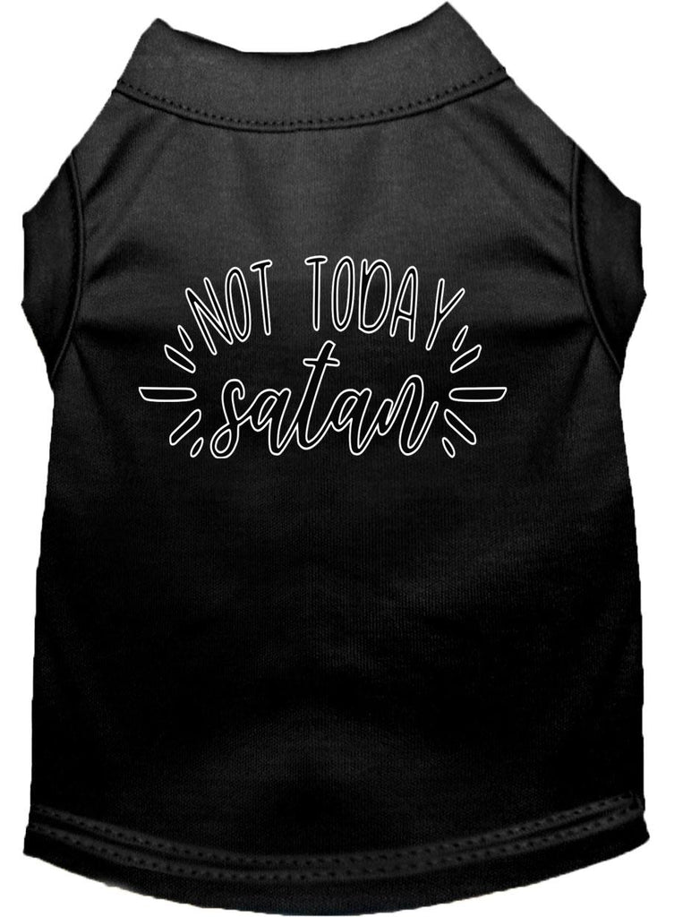 Not Today Satan Screen Print Dog Shirt Black Lg (14)