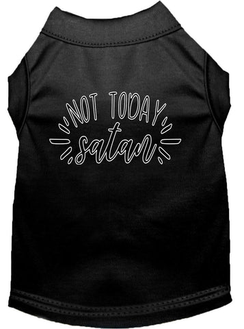 Not Today Satan Screen Print Dog Shirt Black Lg (14)