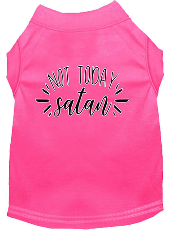 Not Today Satan Screen Print Dog Shirt Bright Pink Xl (16)