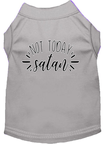 Not Today Satan Screen Print Dog Shirt Grey Xl (16)