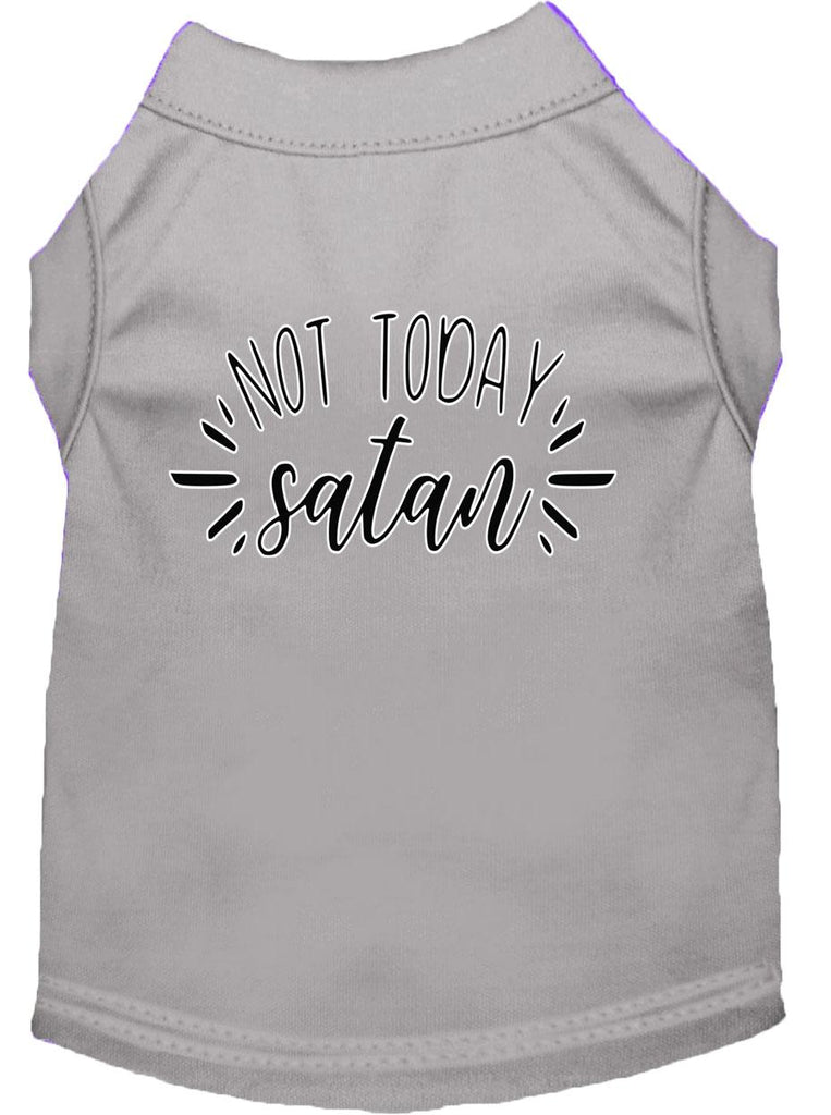 Not Today Satan Screen Print Dog Shirt Grey Xs (8)
