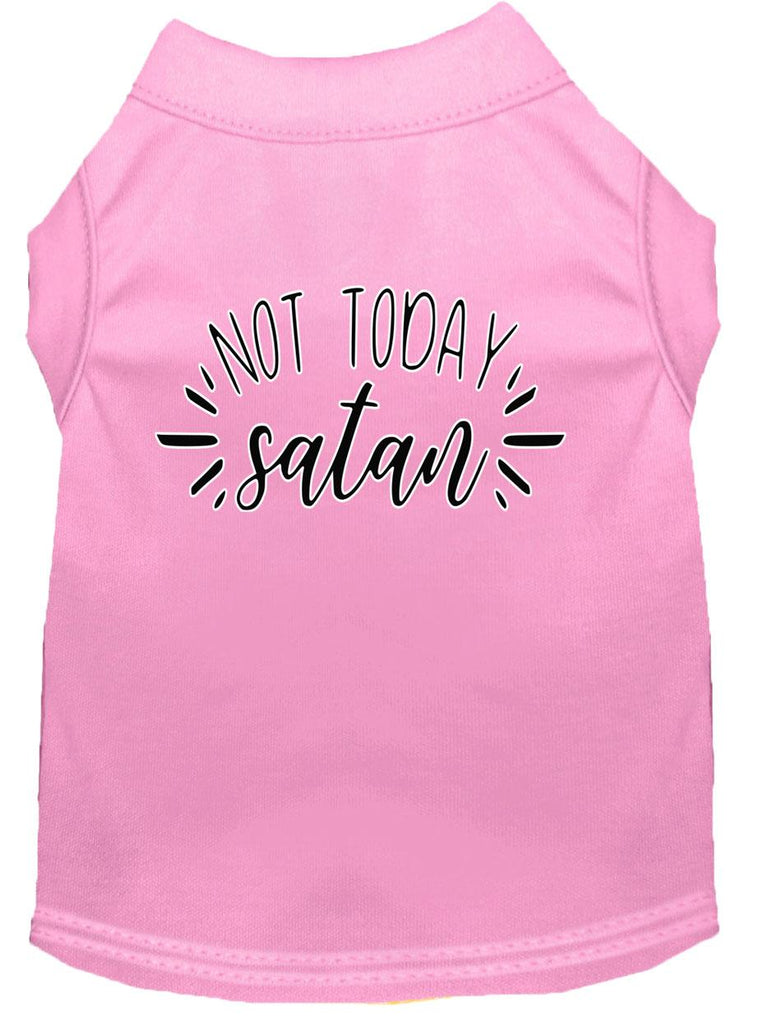 Not Today Satan Screen Print Dog Shirt Light Pink Xs (8)