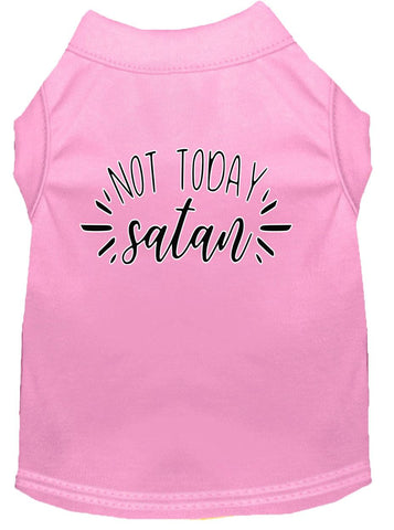 Not Today Satan Screen Print Dog Shirt Light Pink Xxl (18)