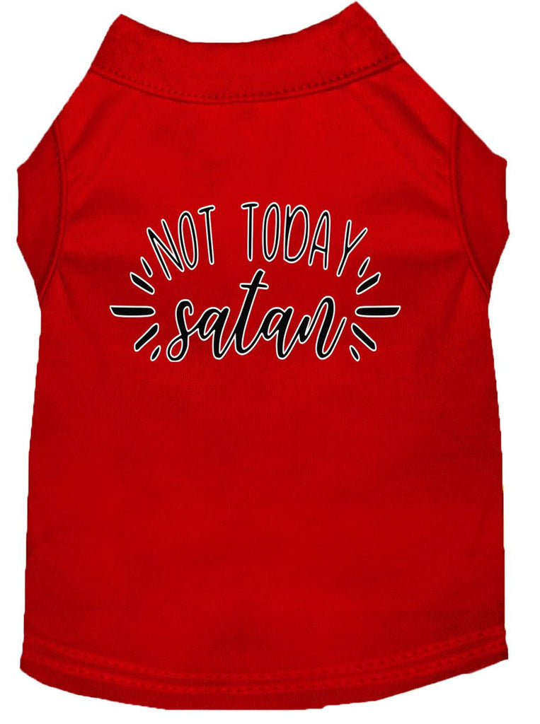 Not Today Satan Screen Print Dog Shirt Red Xxl (18)