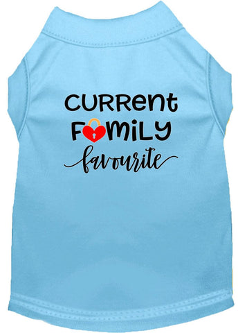 Family Favorite Screen Print Dog Shirt Baby Blue Lg