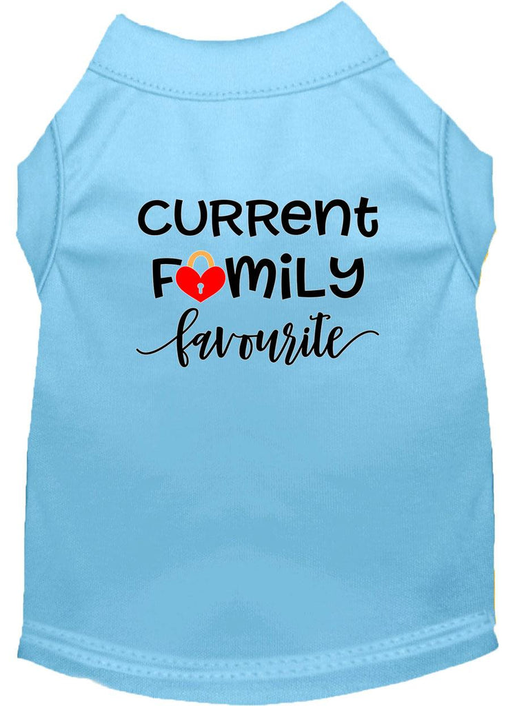 Family Favorite Screen Print Dog Shirt Baby Blue Med