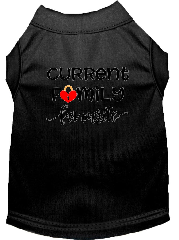 Family Favorite Screen Print Dog Shirt Black Xl