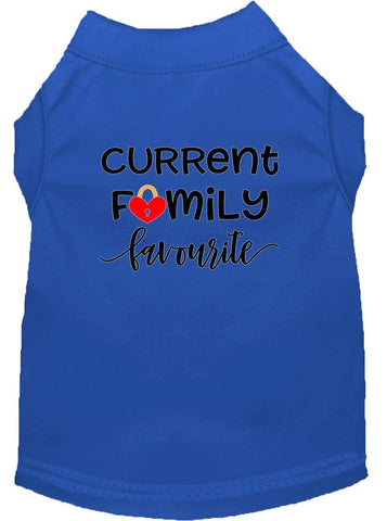 Family Favorite Screen Print Dog Shirt Blue Lg