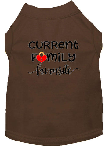 Family Favorite Screen Print Dog Shirt Brown Xl