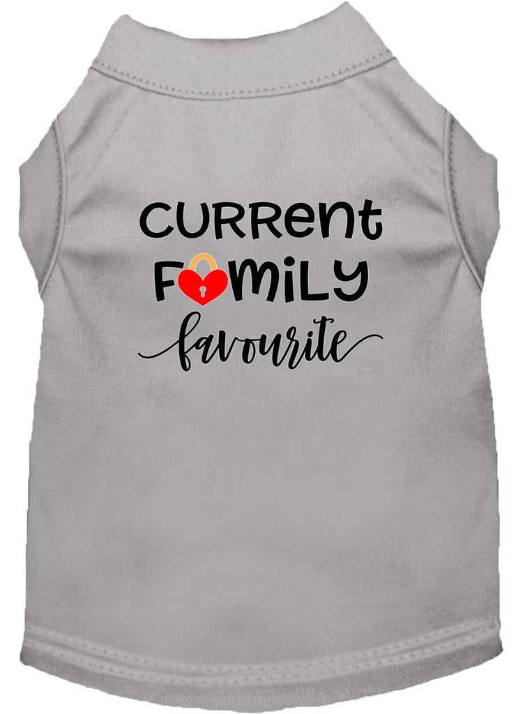 Family Favorite Screen Print Dog Shirt Grey Xl