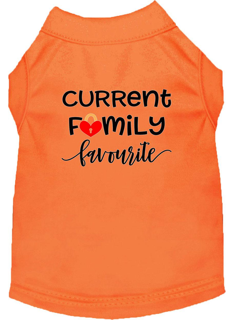 Family Favorite Screen Print Dog Shirt Orange Lg