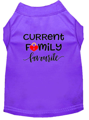 Family Favorite Screen Print Dog Shirt Purple Sm