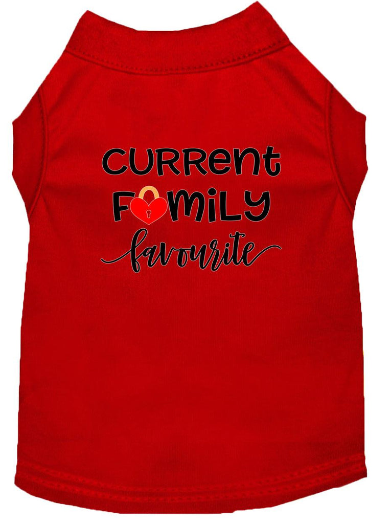 Family Favorite Screen Print Dog Shirt Red Xl