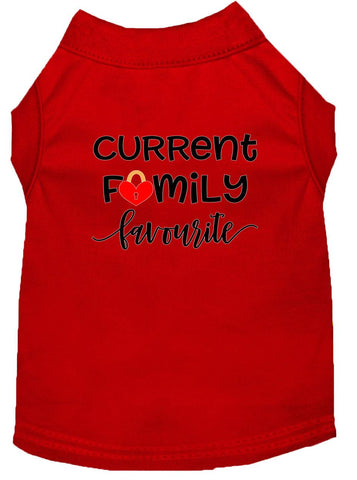 Family Favorite Screen Print Dog Shirt Red Xs