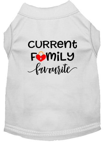 Family Favorite Screen Print Dog Shirt White Med