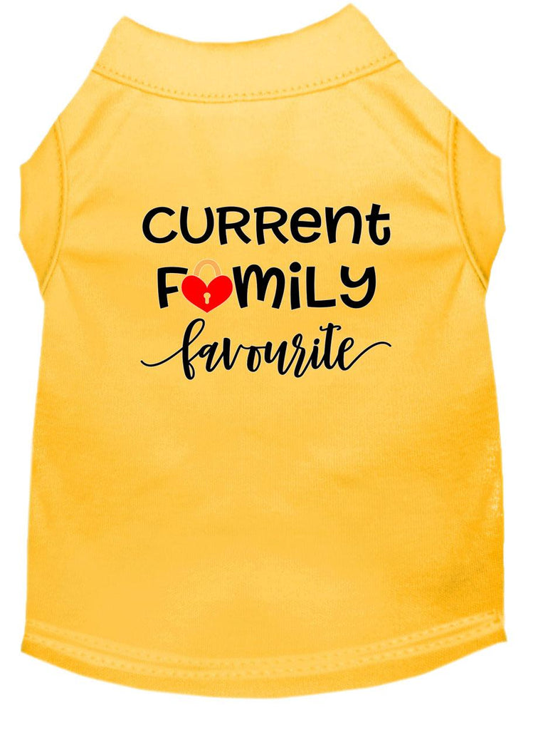 Family Favorite Screen Print Dog Shirt Yellow Sm