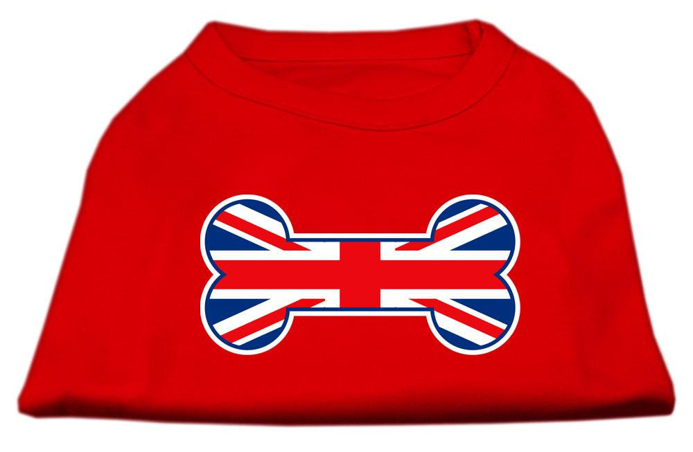 Bone Shaped United Kingdom (Union Jack) Flag Screen Print Shirts Red M (12)