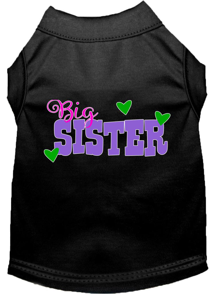 Big Sister Screen Print Dog Shirt Black Xxxl