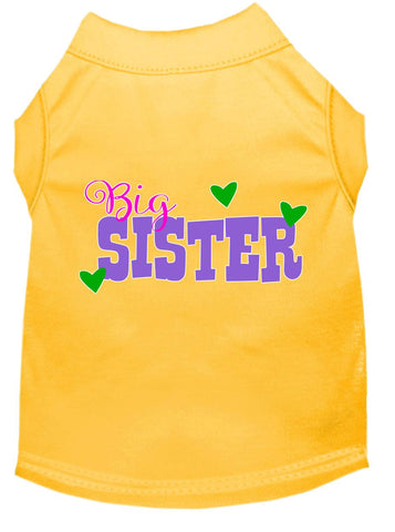 Big Sister Screen Print Dog Shirt Yellow Xxl