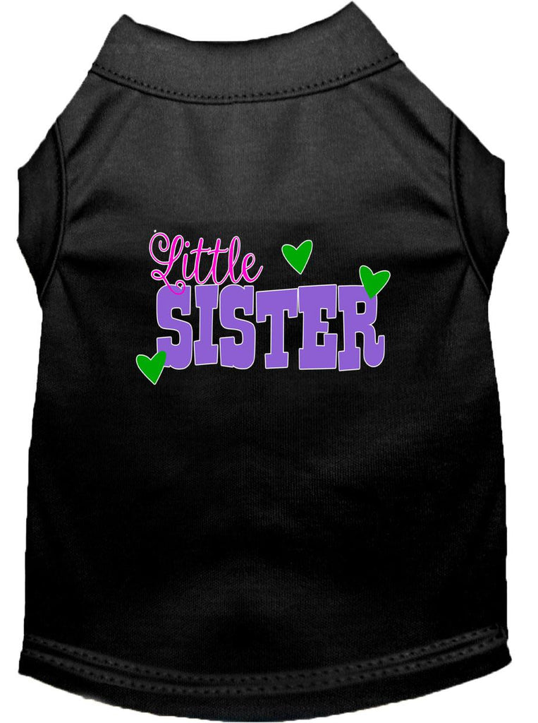 Little Sister Screen Print Dog Shirt Black Xl