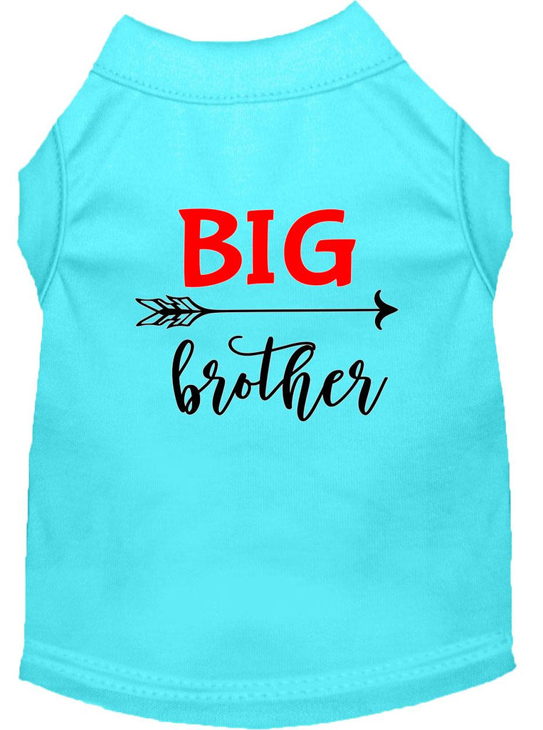 Big Brother Screen Print Dog Shirt Aqua Lg