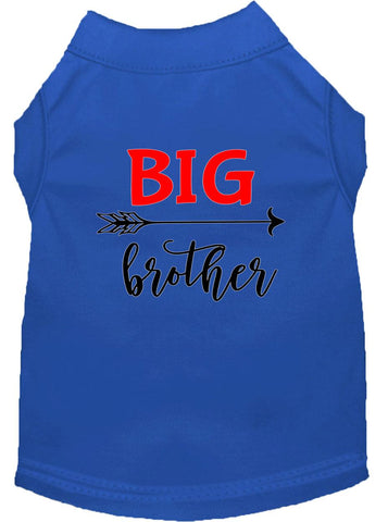 Big Brother Screen Print Dog Shirt Blue Lg