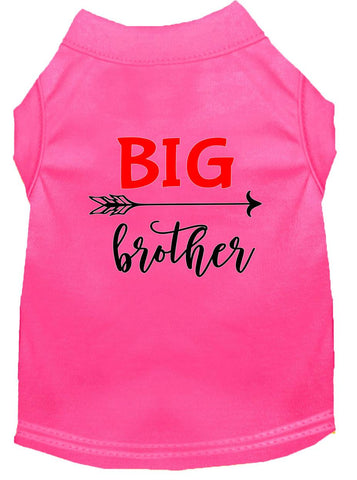 Big Brother Screen Print Dog Shirt Bright Pink Xl