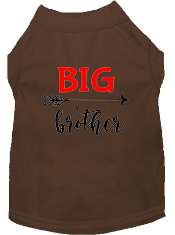 Big Brother Screen Print Dog Shirt Brown Xl