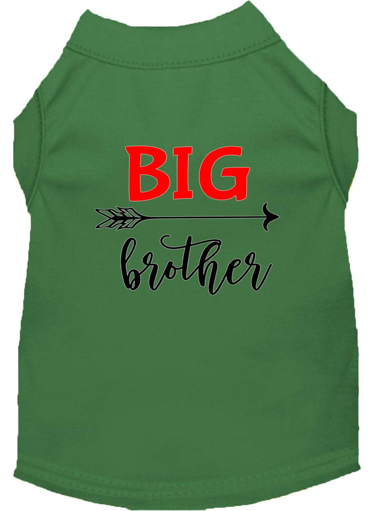 Big Brother Screen Print Dog Shirt Green Lg