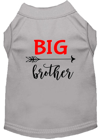 Big Brother Screen Print Dog Shirt Grey Med