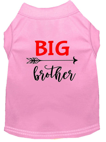 Big Brother Screen Print Dog Shirt Light Pink Lg