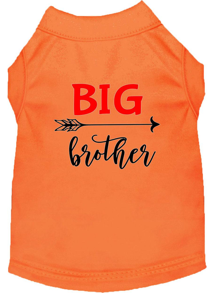 Big Brother Screen Print Dog Shirt Orange Lg