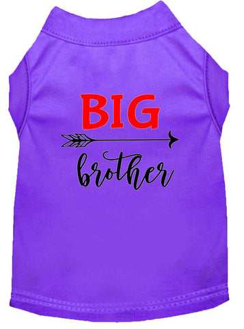 Big Brother Screen Print Dog Shirt Purple Lg