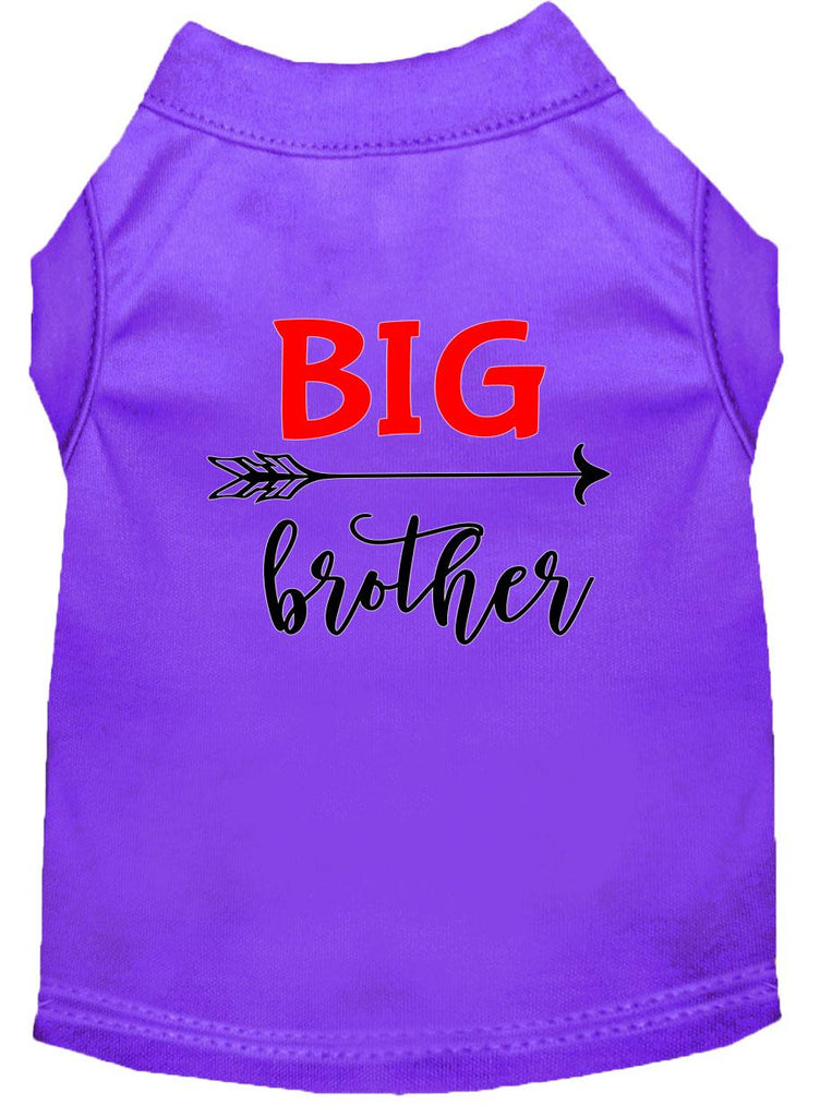 Big Brother Screen Print Dog Shirt Purple Sm