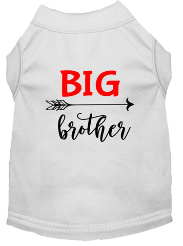 Big Brother Screen Print Dog Shirt White Lg