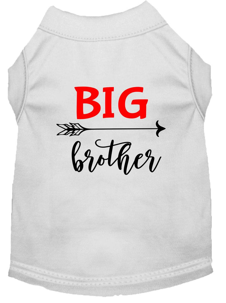 Big Brother Screen Print Dog Shirt White Xs