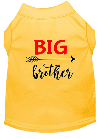 Big Brother Screen Print Dog Shirt Yellow Lg