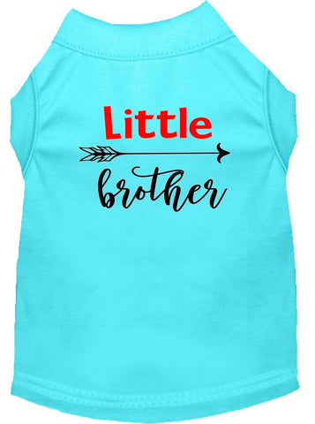 Little Brother Screen Print Dog Shirt Aqua Xxl